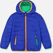 Deux par Deux Quilted Hooded Zip Pocket Mid-Season Jacket