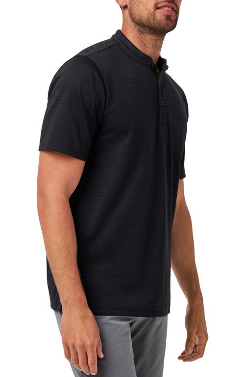 Travismathew Sunny Days Ahead Stripe Blade Collar Polo In Black