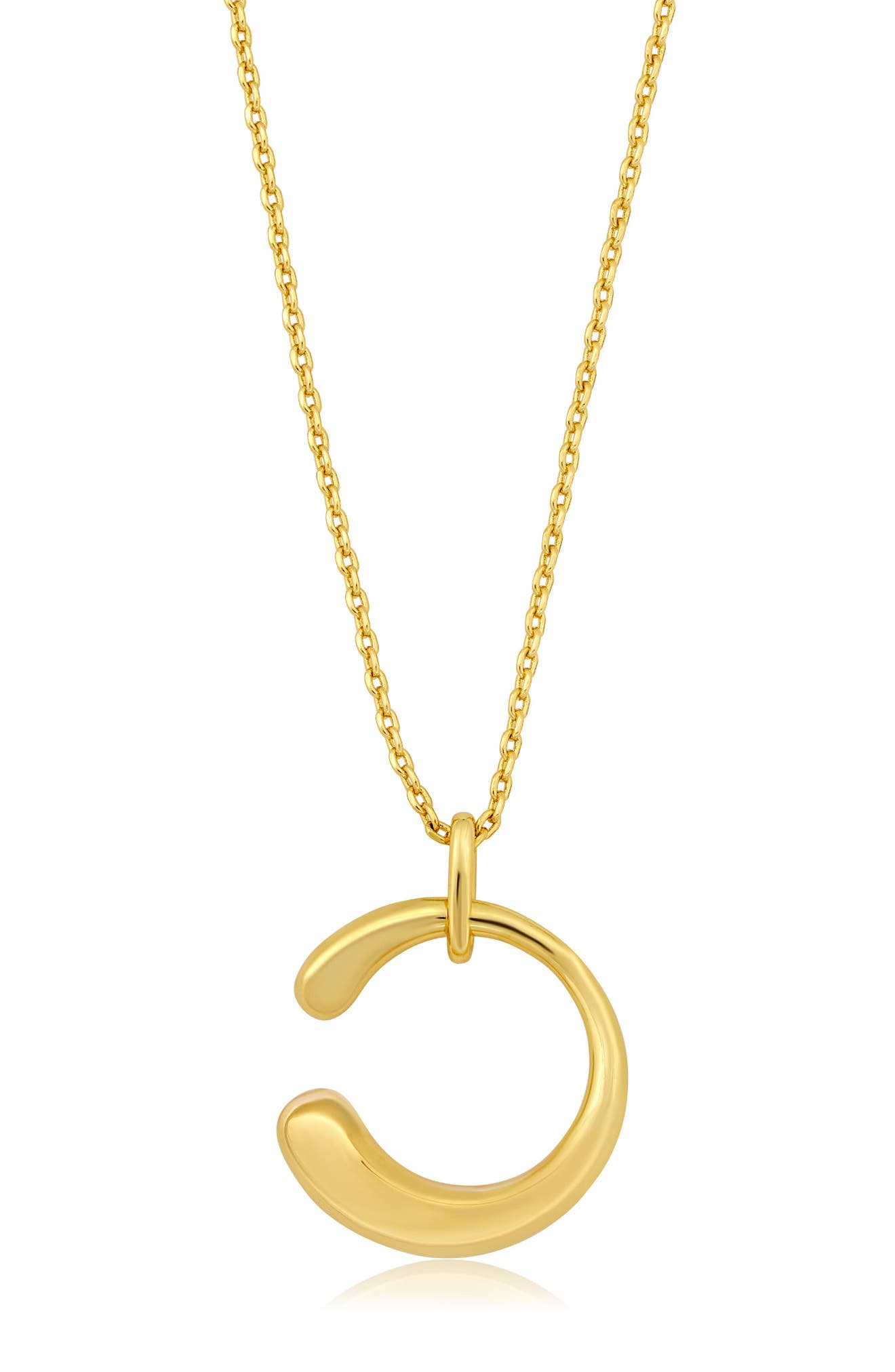Puffed C Pendant Necklace