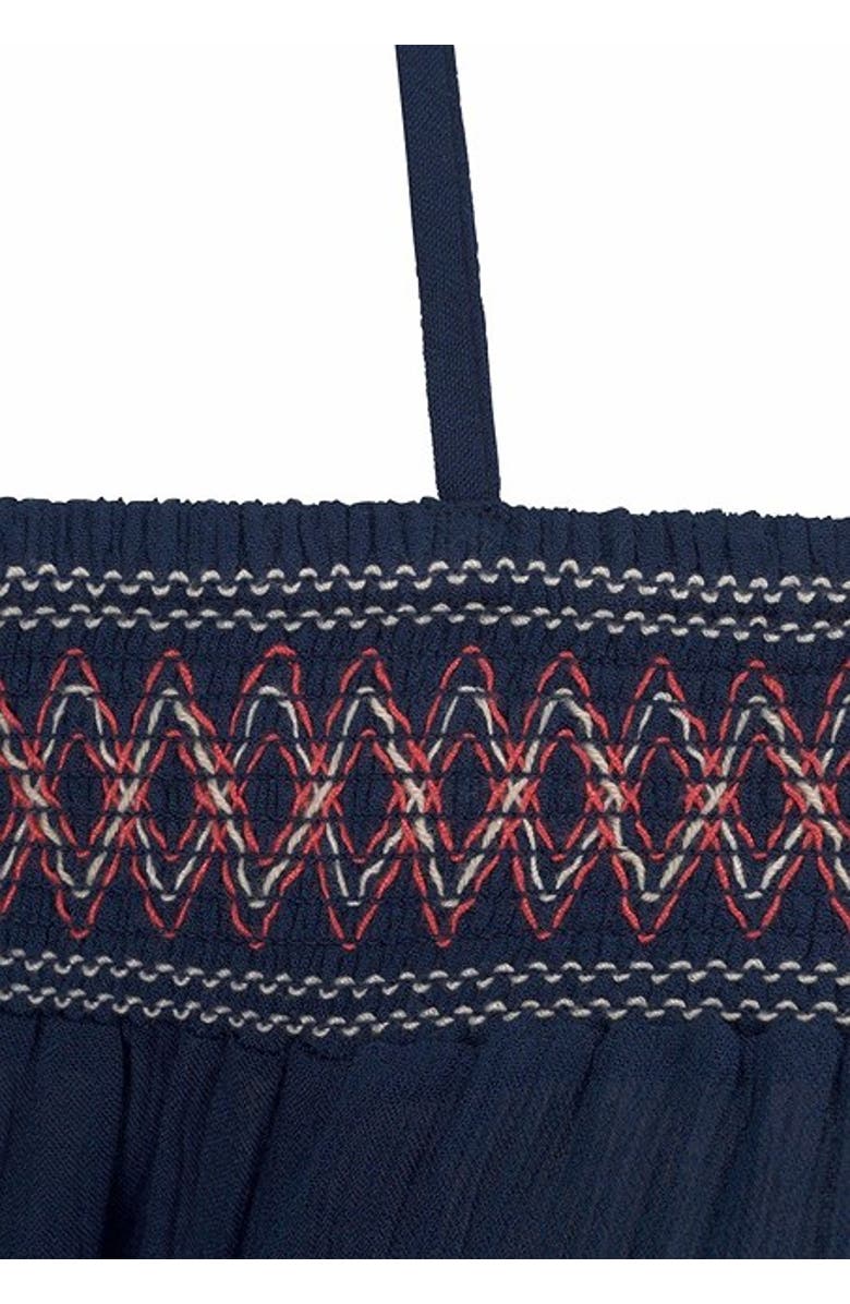 LASCANA Women's Embroidered Cold Shoulder Dress, Alternate, color, Navy