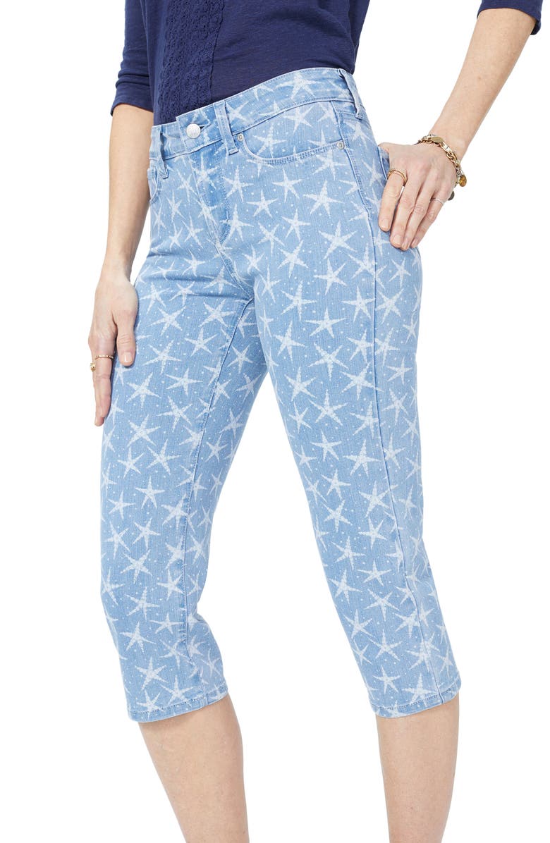 NYDJ High Waist Seastar Print Stretch Crop Jeans, Alternate, color, 
