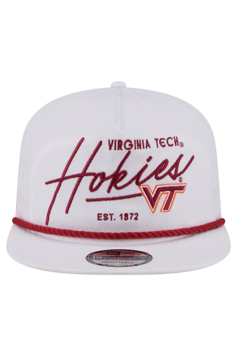Men's New Era  White Virginia Tech Hokies Team Rope 19TWENTY Adjustable Hat, Alternate, color, White