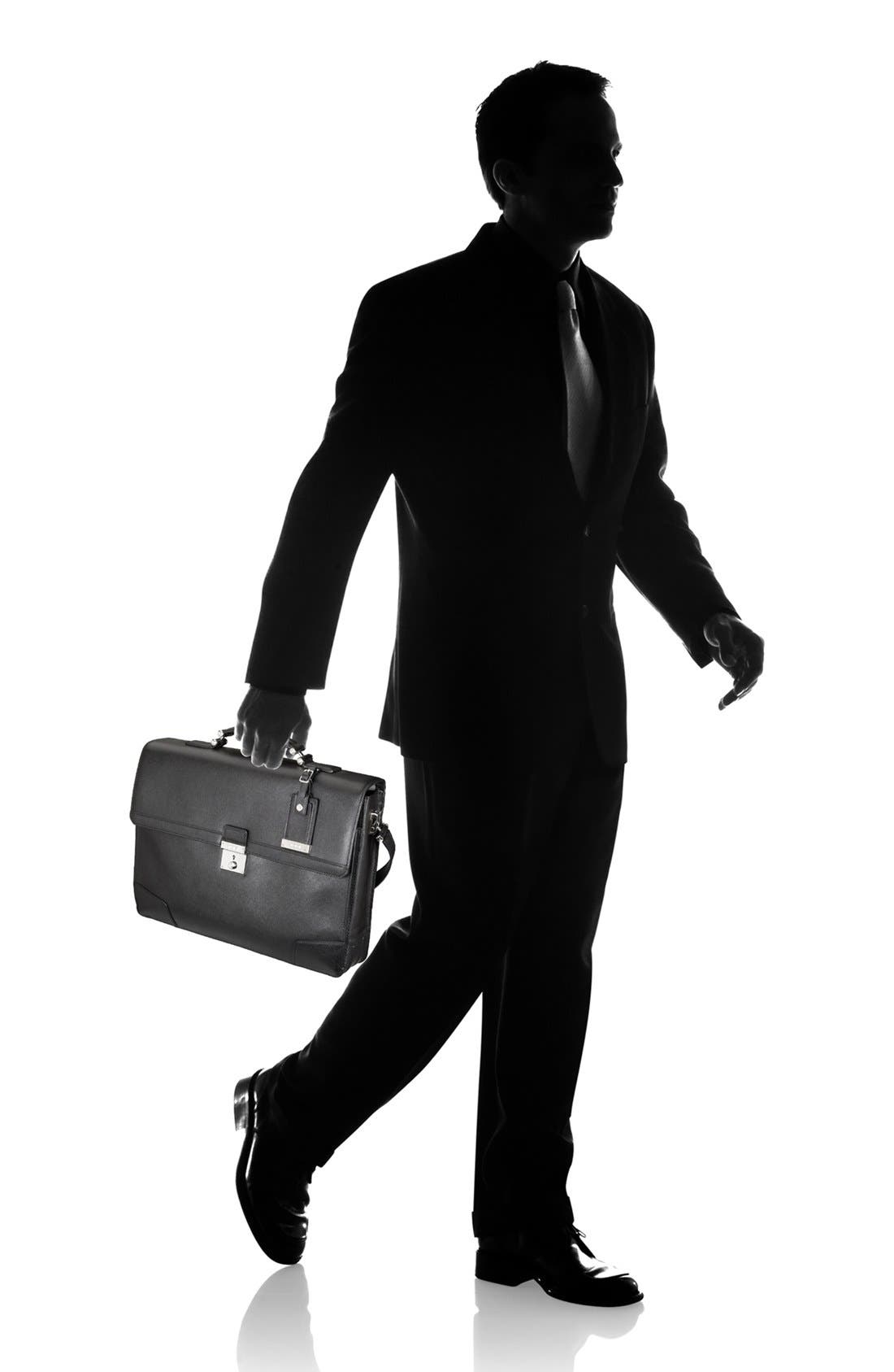 TUMI 'Astor Dorilton - Slim Flap' Embossed Leather Briefcase, Alternate, color, 