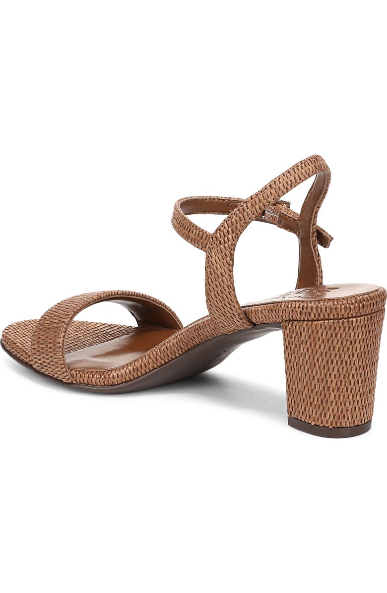 Naturalizer Bristol Block Heel Ankle Strap Sandal, Alternate, color, Walnut Brown Faux Raffia