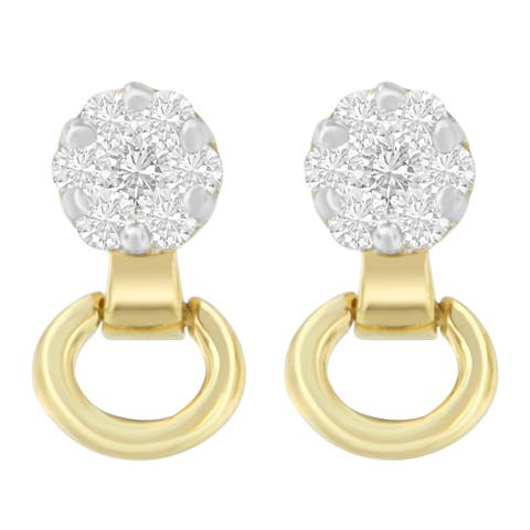 14K Yellow Gold 1/2 Ct Diamond Stud Earrings