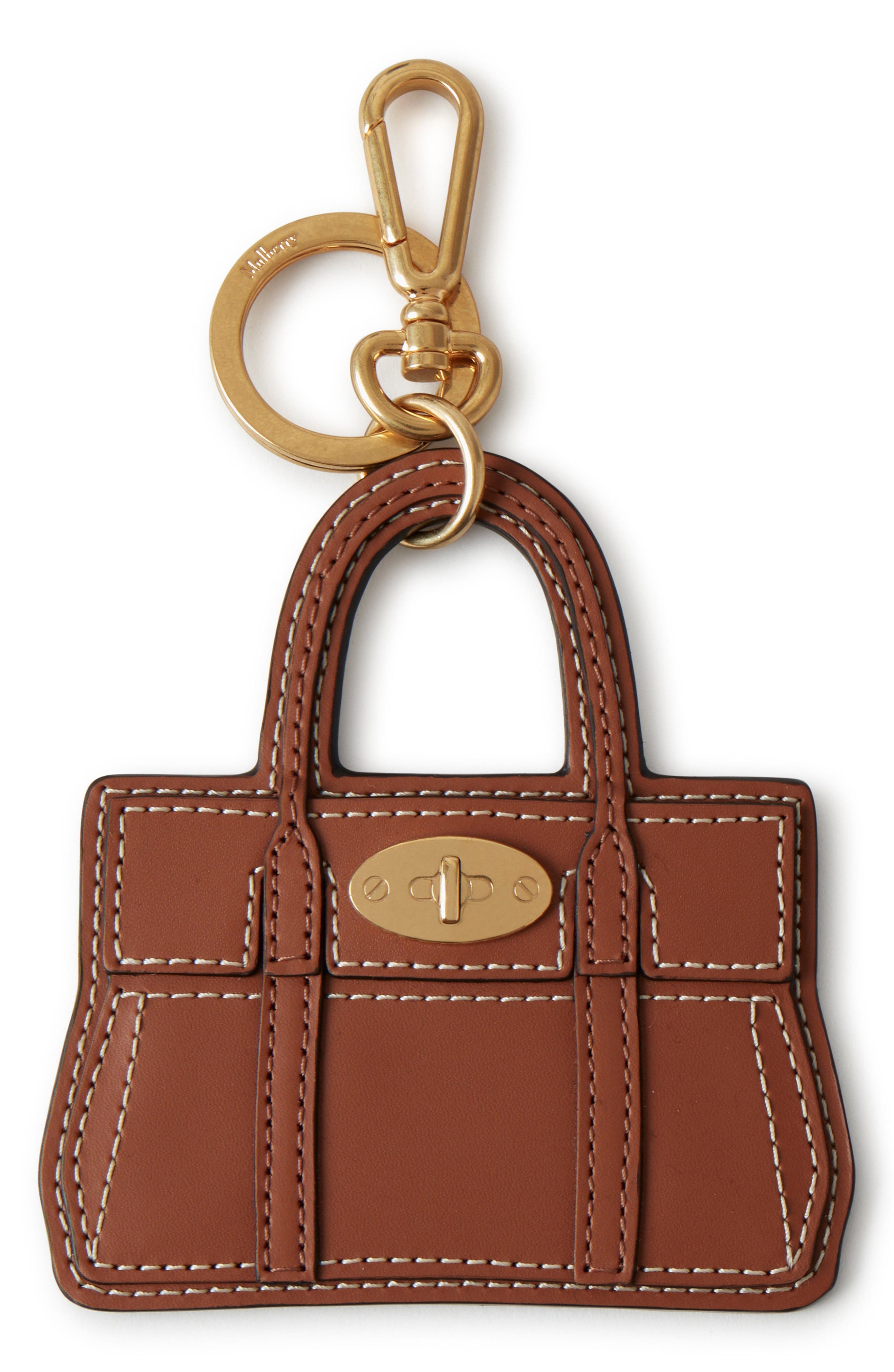 Mulberry Baywater Flat Bag Leather Key Ring, Main, color, 
