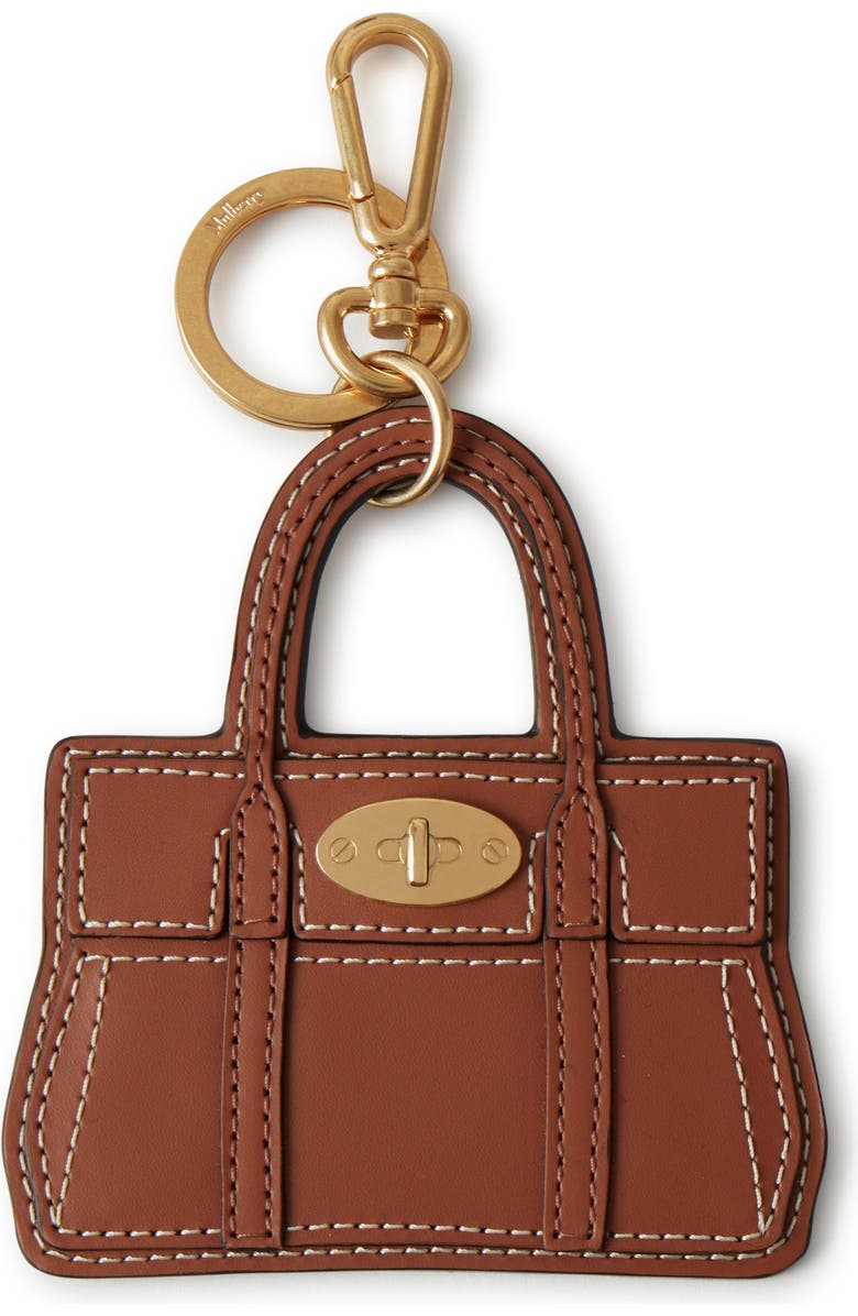 Mulberry Baywater Flat Bag Leather Key Ring, Main, color,