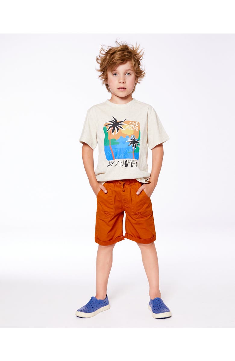 Deux par Deux Boy's Organic Cotton Graphic Tee Light Gray Shimmer, Alternate, color,