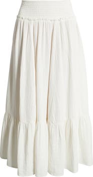 BP. Cotton Gauze Tiered Maxi Skirt