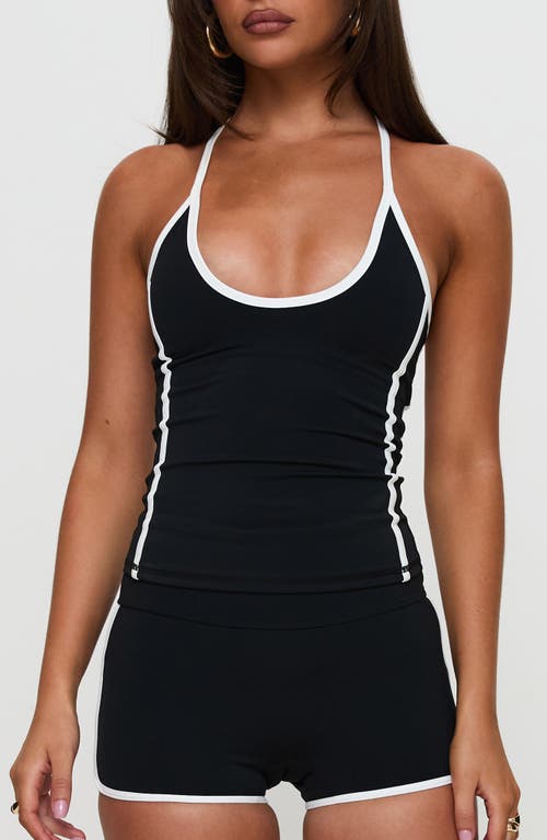 Princess Polly Fast Track Active Halter Tank Top In Black