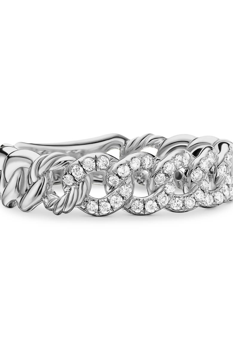 David Yurman Belmont Curb Link Narrow Ring with Pavé Diamonds, Alternate, color, Diamond
