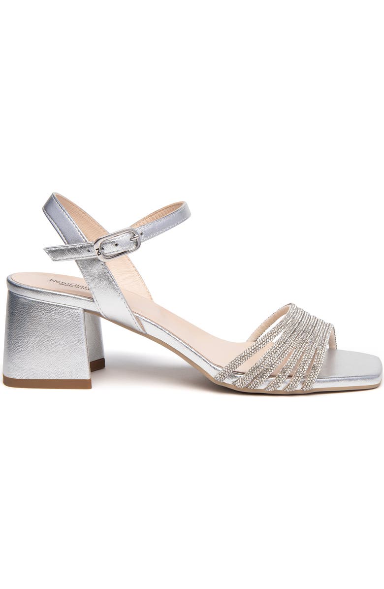 NeroGiardini Embellished Ankle Strap Sandal, Alternate, color, Silver