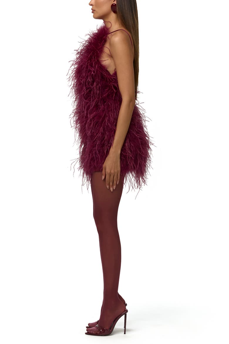 Feather Minidress, Alternate, color, SANGRIA