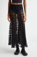 Collina Strada Pamela Sheer Lace Midi Skirt