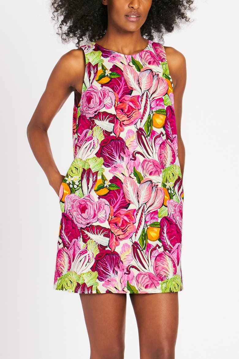 Lola Shift Dress, Alternate, color, Radicchio & Citrus