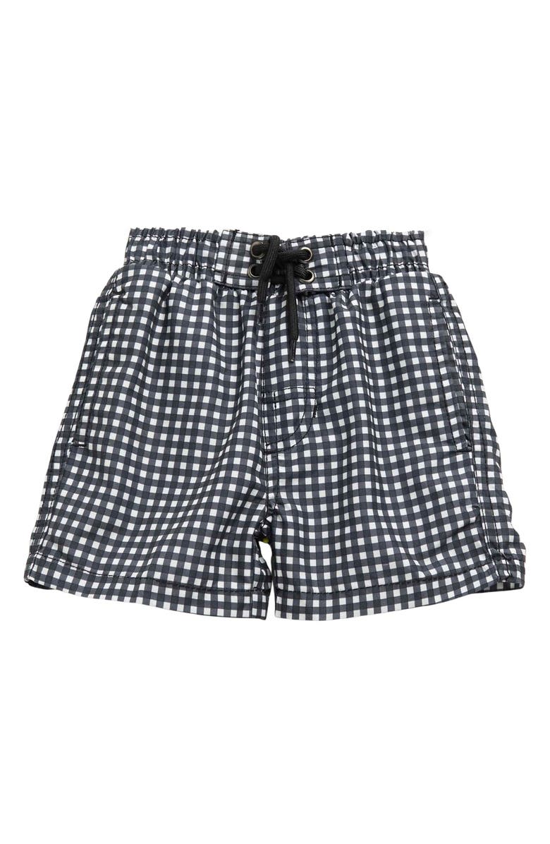 BEACH BROS Gingham Swim Trunks, Main, color, 