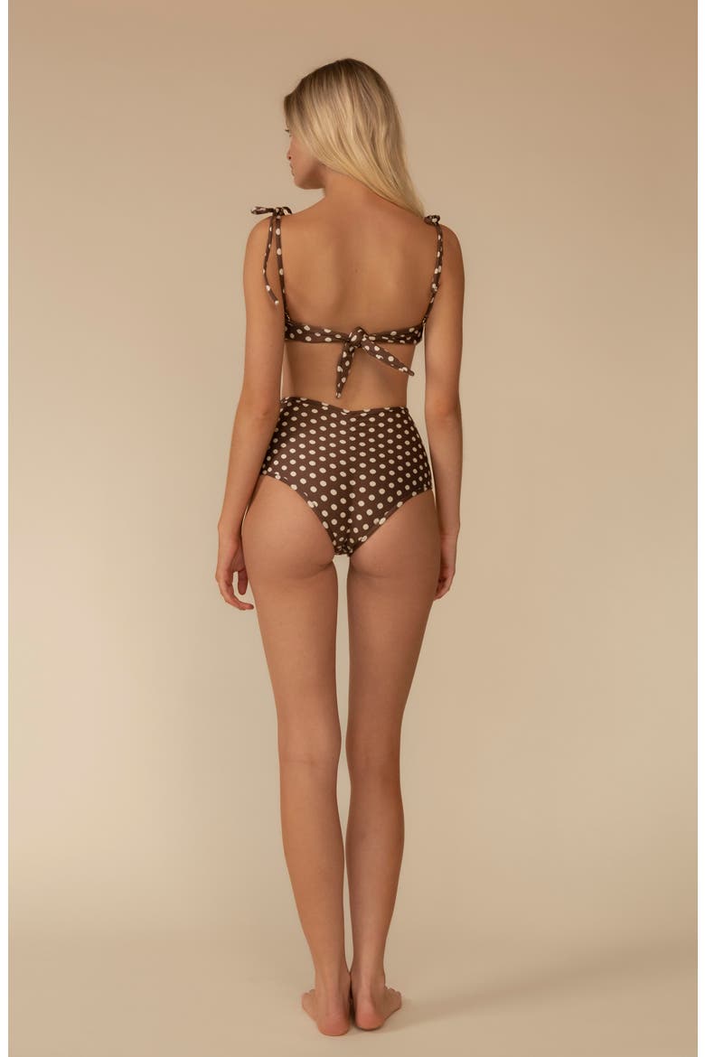 Vivian Tori Polka Dot Pleated BIkini Top, Alternate, color, VIVIAN