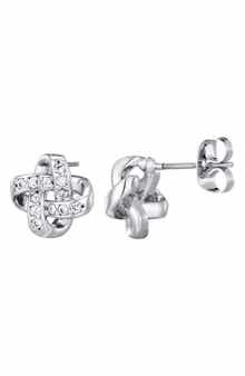 Adornia Pavé CZ Knot Stud Earrings