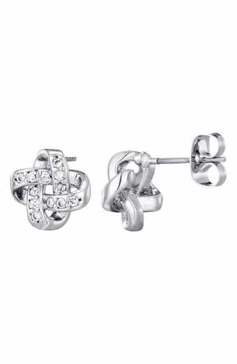 Adornia Pavé CZ Knot Stud Earrings