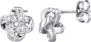 Adornia Pavé CZ Knot Stud Earrings