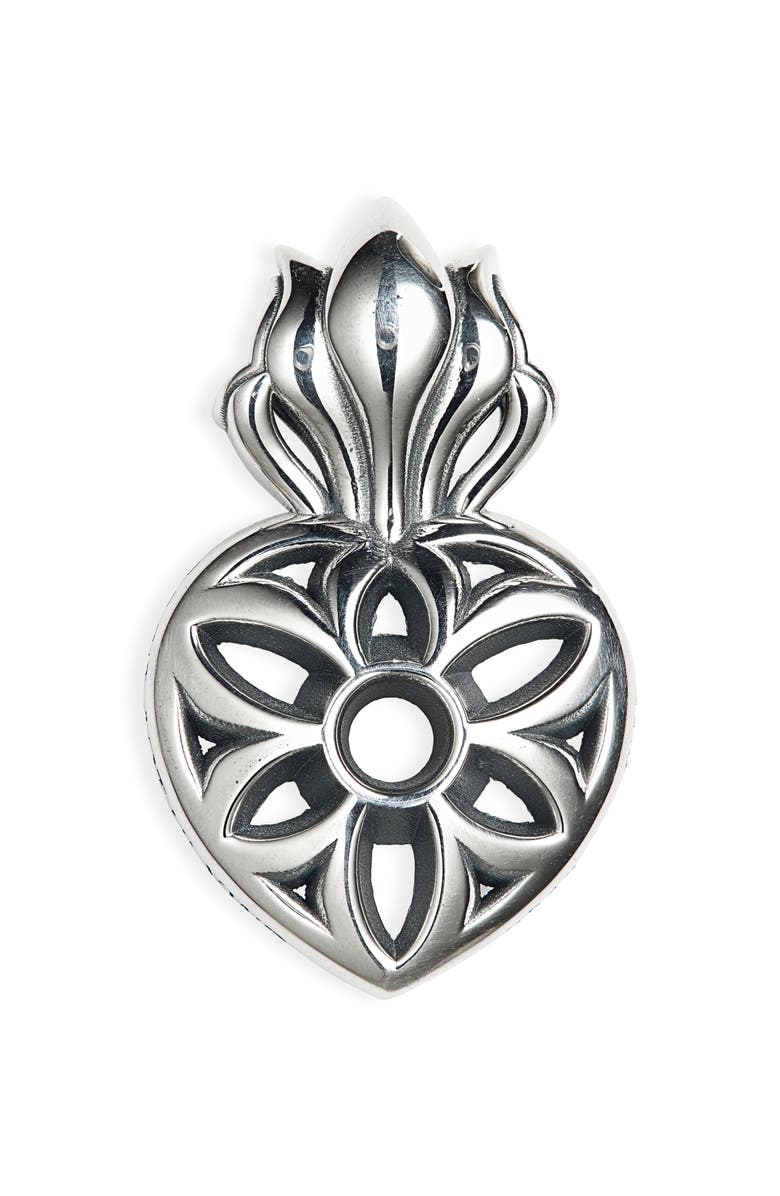 Good Art Hlywd Men's Rosette Heart Pendant, Main, color, Silver