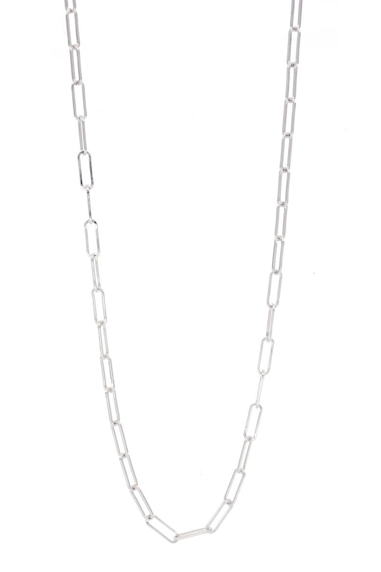 14K Gold Ofira Paper Clip Chain Necklace (Online Trunk Show), Main, color, 14KW