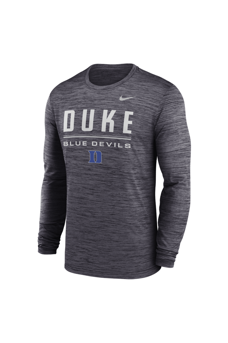 Men's Nike Black Duke Blue Devils Sideline Velocity Dri-FIT Long Sleeve T-Shirt, Alternate, color, Black