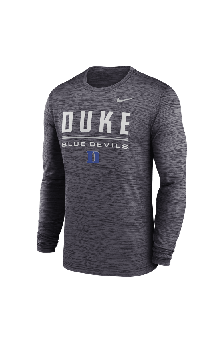 Nike Men's Nike Black Duke Blue Devils Sideline Velocity Dri-FIT Long Sleeve T-Shirt, Alternate, color, Black