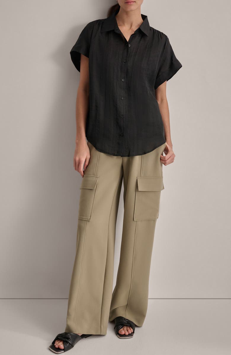 DKNY Organza Camp Shirt, Alternate, color, 