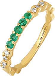 Bony Levy El Mar 18K Yellow Gold Emerald & Diamond Stackable Ring