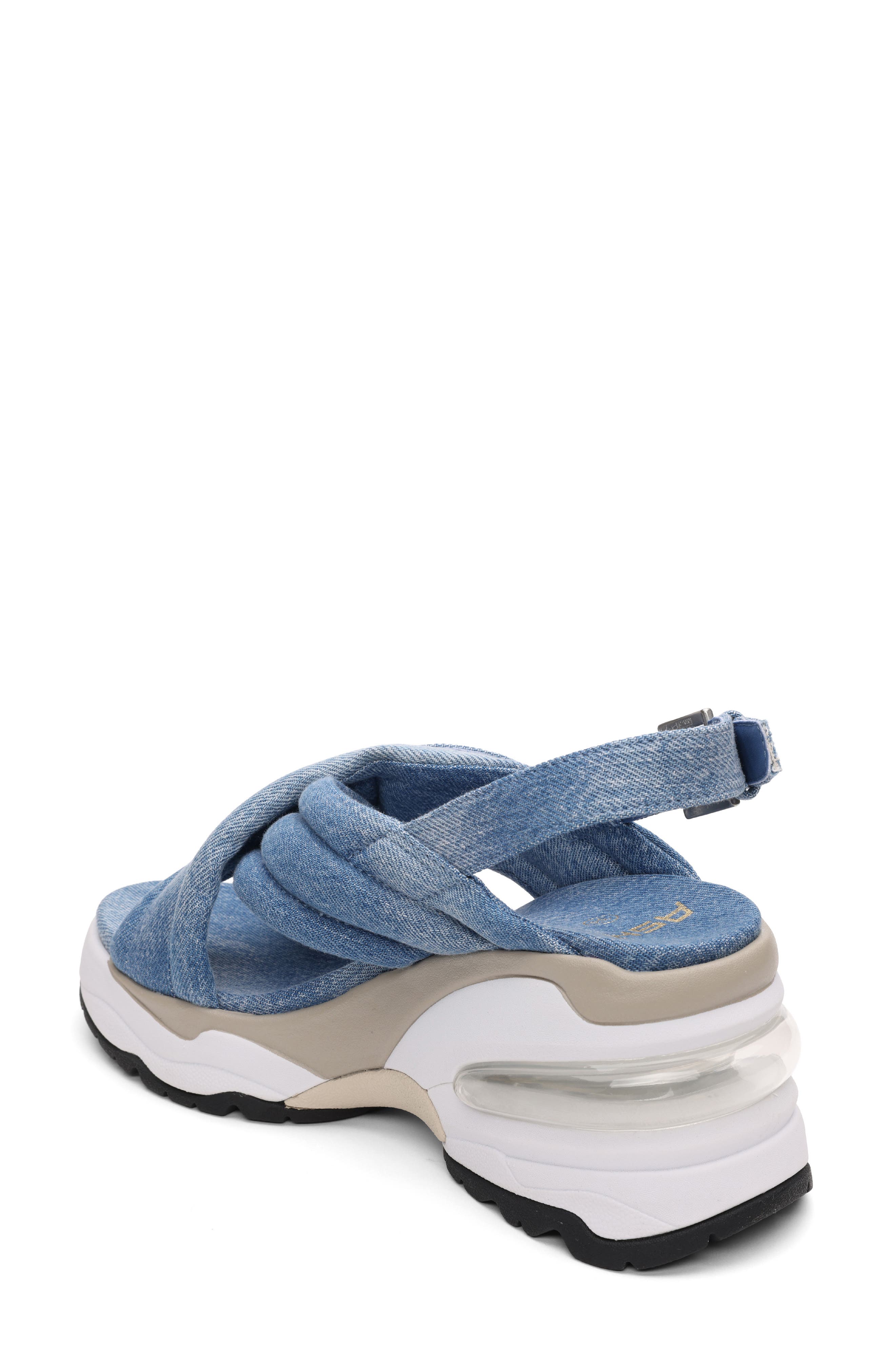 Ash Delia Slingback Denim Wedge Sandal, Alternate, color, Dark Blue