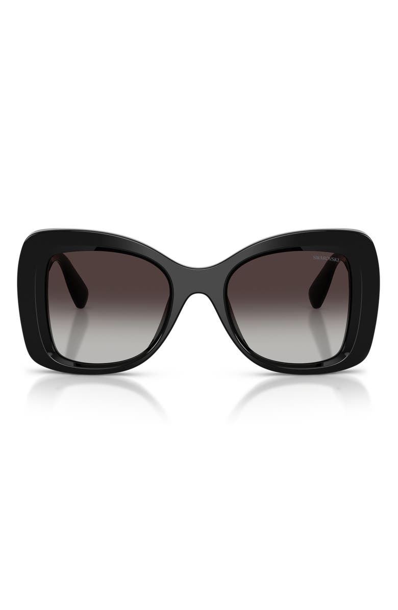 Swarovski 51mm Butterfly Sunglasses, Main, color, Black / Grey Gradient