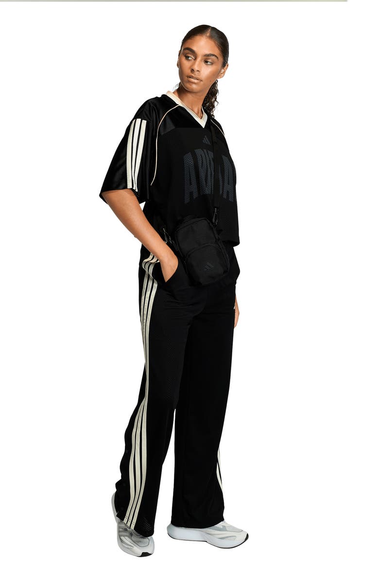 adidas Stadium Mesh T-Shirt, Alternate, color, Black/Crystal Linen/Off White