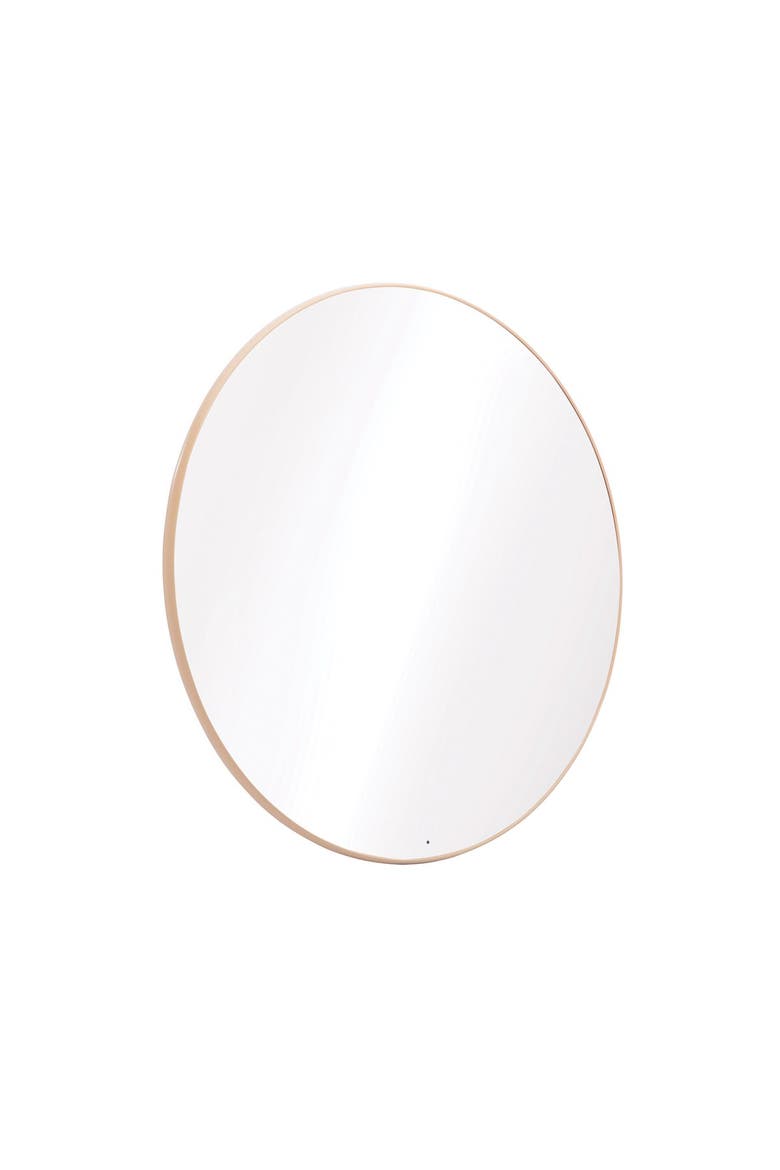Circular Wall Mounted Mirror, Main, color, Brown