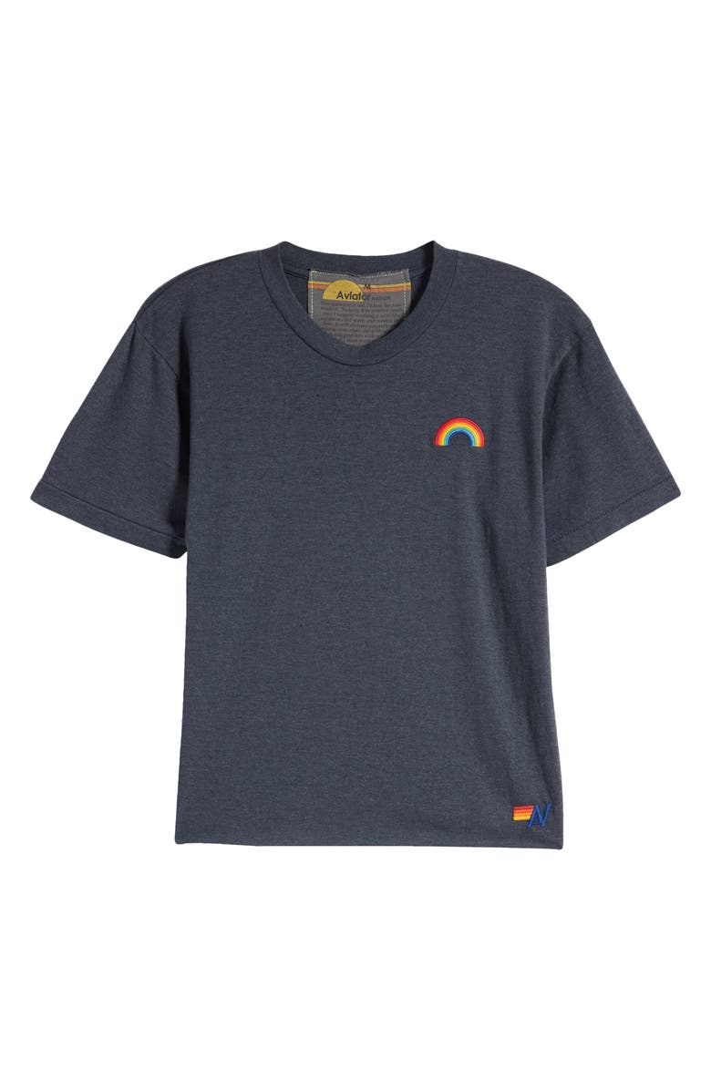 Aviator Nation Embroidered Rainbow T-Shirt, Alternate, color, 