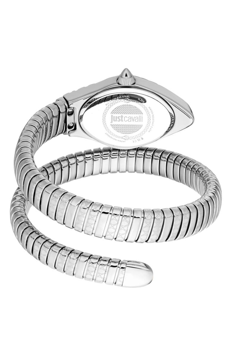 Just Cavalli Snake Wraparound Bracelet Watch, 20mm x 34.5mm, Alternate, color, 
