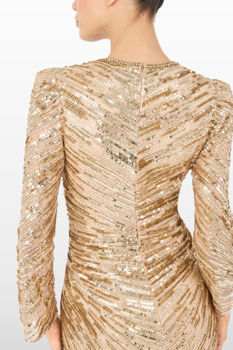 Darcy Sequin-Embellished Dress, Alternate, color, Illusion