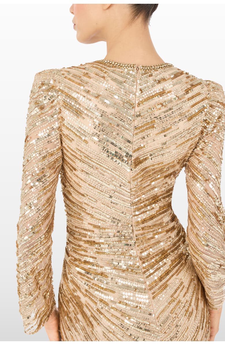 Jenny Packham Darcy Sequin-Embellished Dress, Alternate, color, Illusion