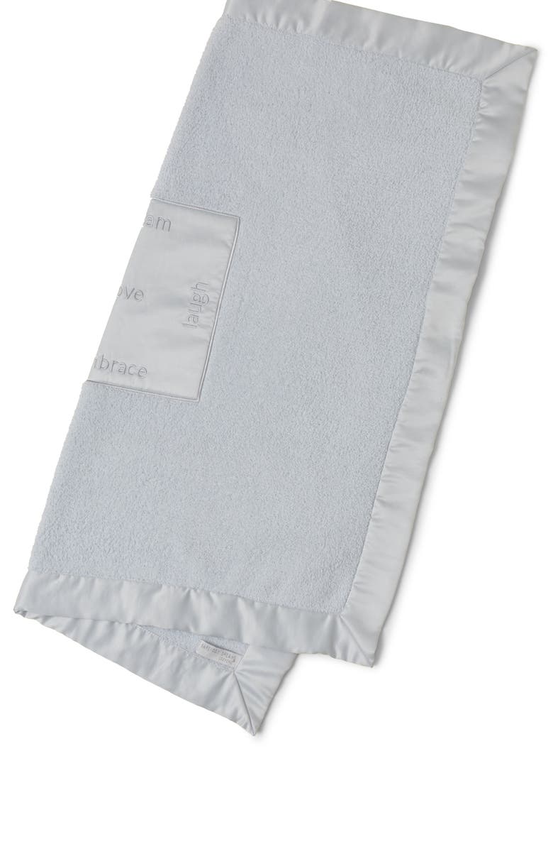 Barefoot Dreams<sup>®</sup> CozyChic<sup>®</sup> Satin Trim Receiving Blanket, Alternate, color, Blue