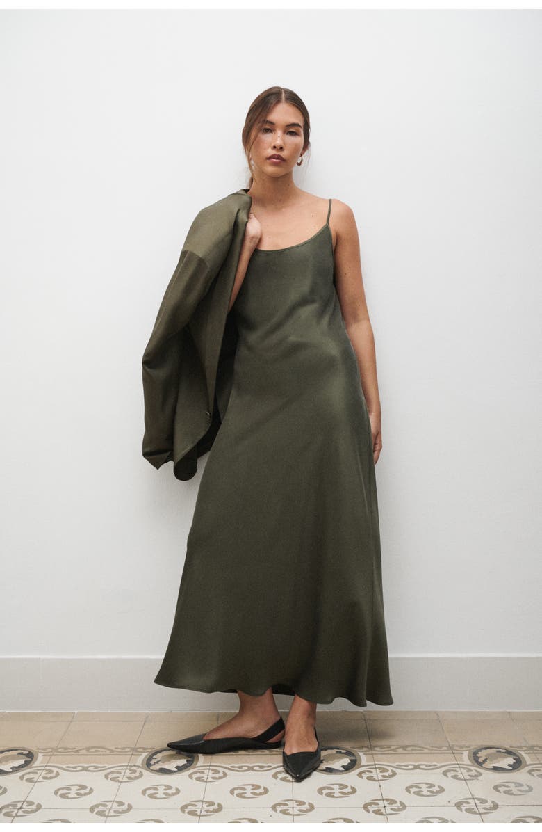 SILK LAUNDRY 1996 DRESS PINE, Alternate, color, Pine