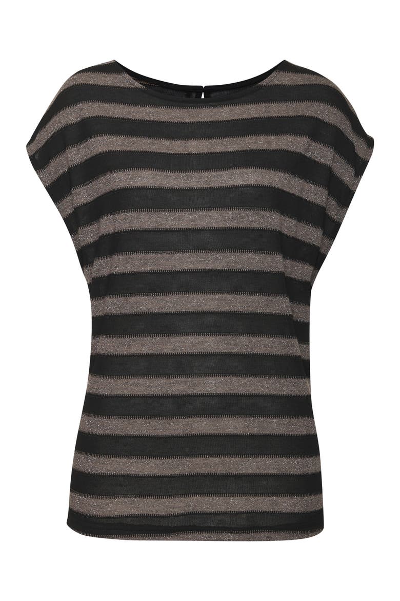 Striped Metallic Top, Alternate, color, Black