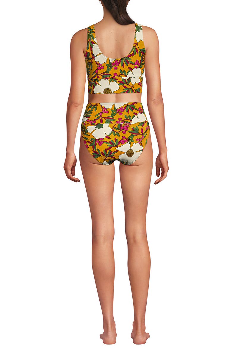 Tugless Tankini Top and High Waisted Bottom Swimsuit Set, Alternate, color, Sweet Mango Floral Blossom