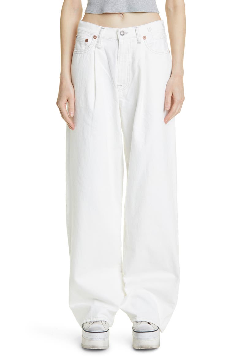 Damon Pleated Rigid Wide Leg Jeans (Nordstrom Exclusive), Main, color, NORMA WHITE