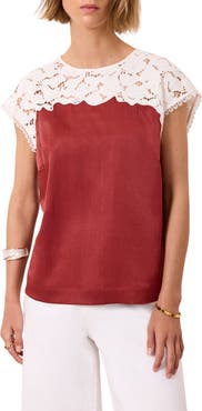 MINT VELVET Satin Lace Top