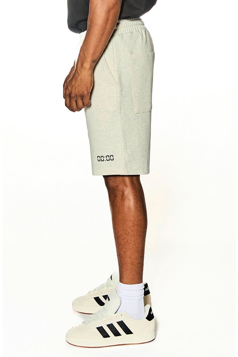 The 00:00 Essentials Fleece Track Shorts, Alternate, color, WHITE MARL