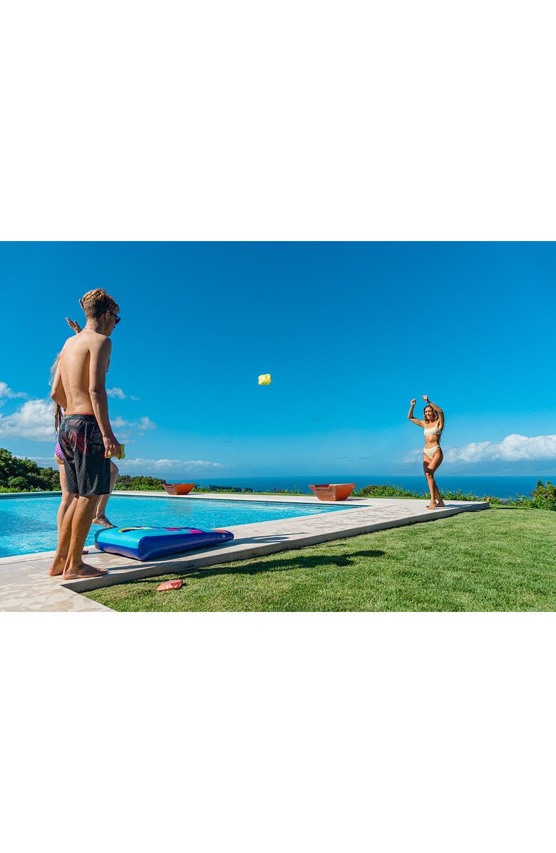 POOLCANDY Inflatable Cornhole Game, Alternate, color, Blue/Coral