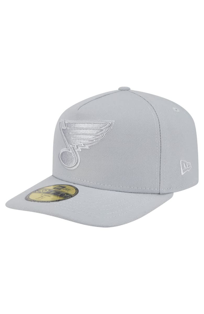 New Era Men's New Era Gray St. Louis Blues Color Pack A-Frame 59FIFTY Fitted Hat, Main, color, 