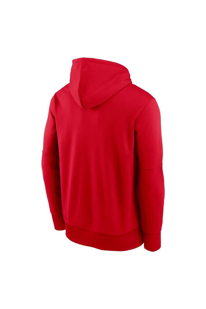 Men's Nike Scarlet Ohio State Buckeyes Team Stacked Performance Pullover Hoodie, Alternate, color, Scarlet