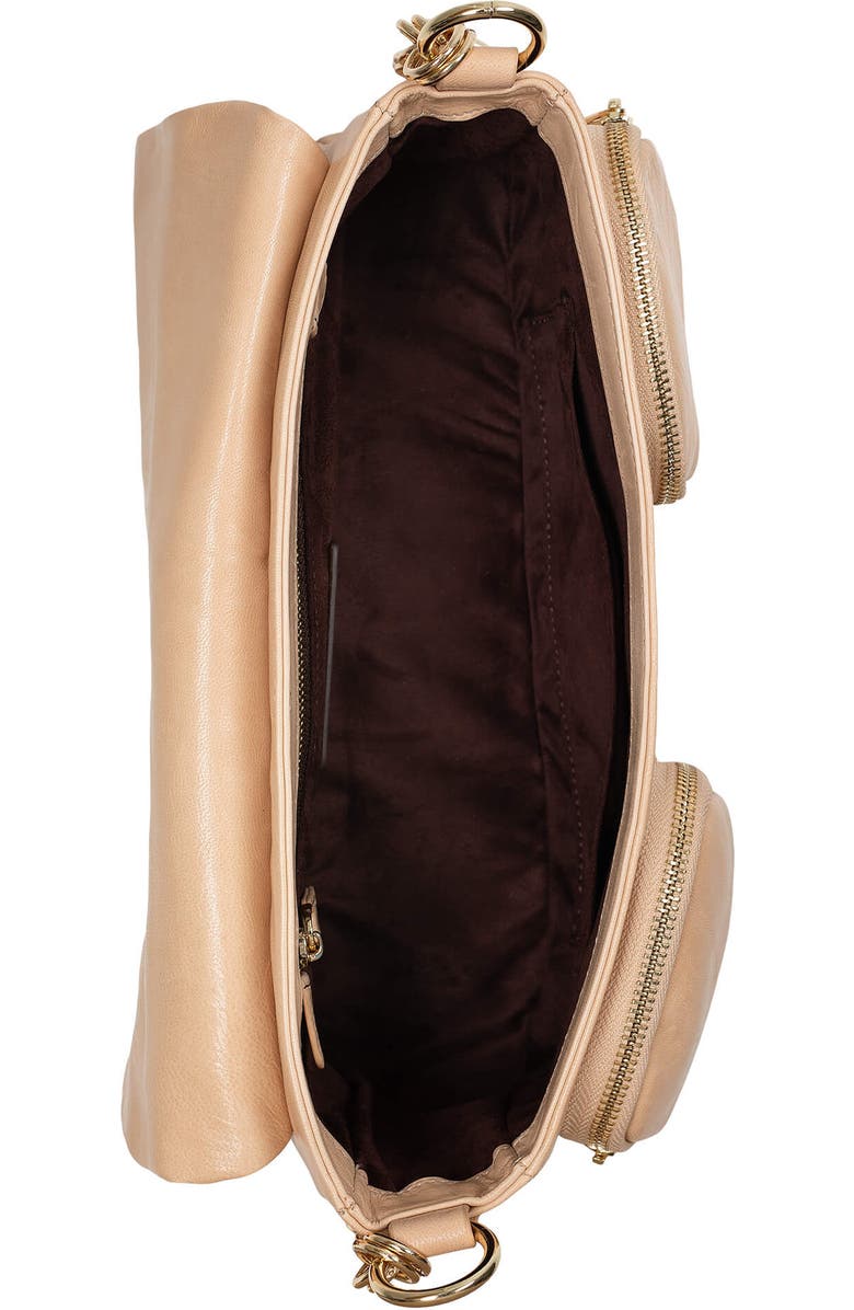 Jeffrey Campbell Night Out Leather Shoulder Bag, Alternate, color, Natural