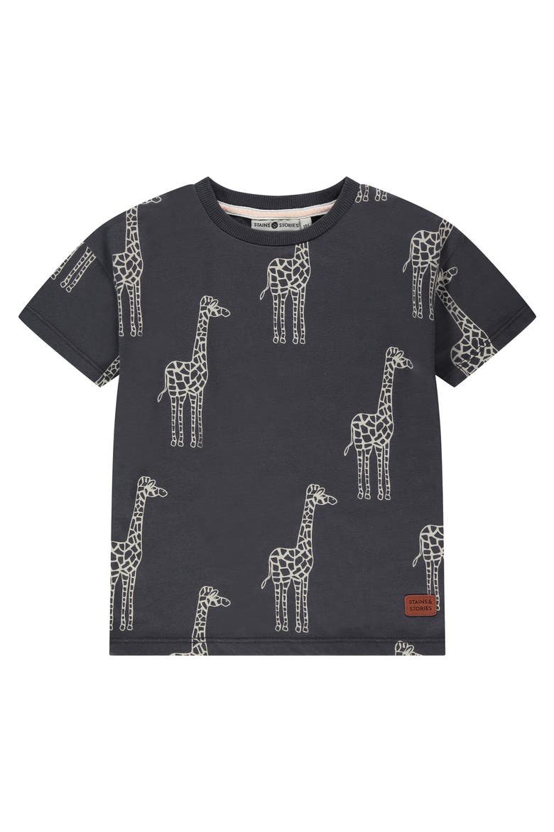 Giraffe Graphic T-Shirt, Main, color, Dark Grey